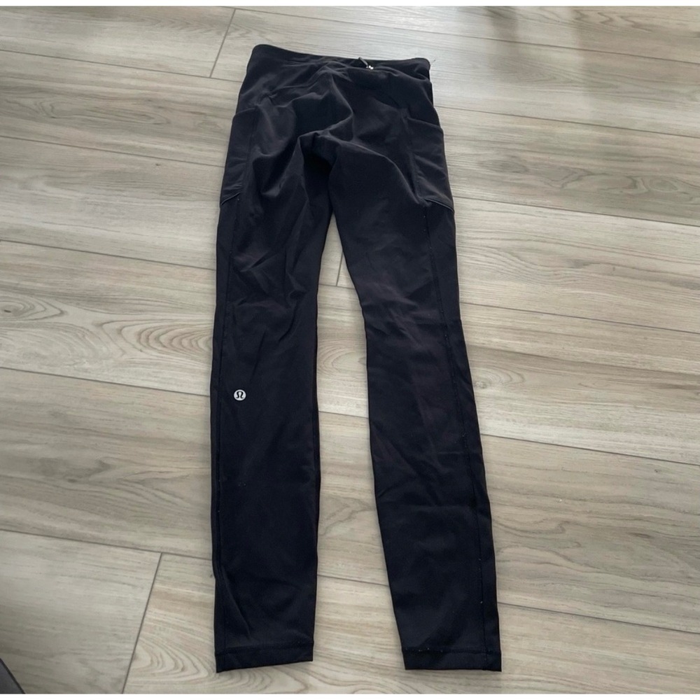 Lululemon High Rise Pocket Leggings Black Size 2 Athletic Athleisure - Picture 5 of 6